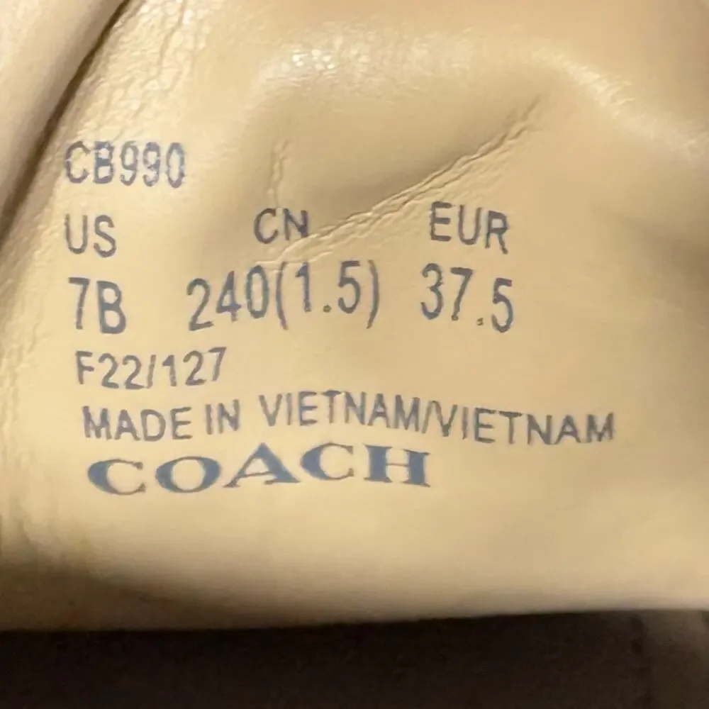 Coach Leah Chalk White Leather Lug Sole Platform Loafers CB990 Size 7B